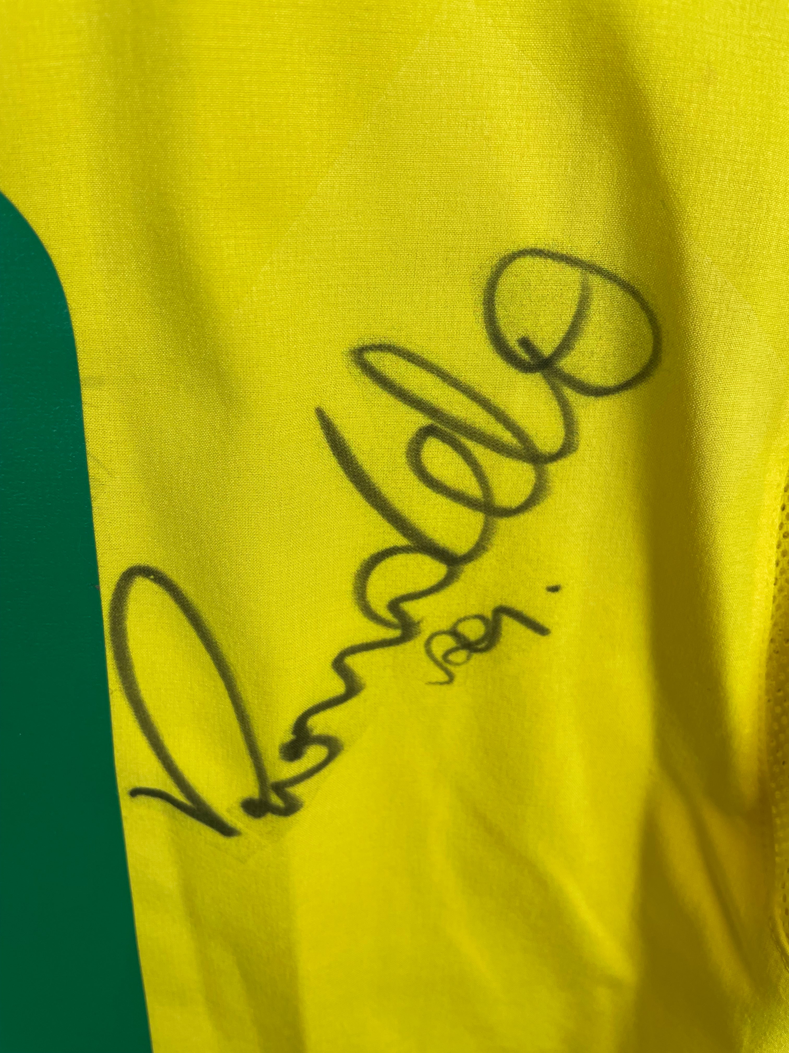Ronaldo Nazario Brasilien 02/04 SIGNIERTES Spielertrikot Heimtrikot - M