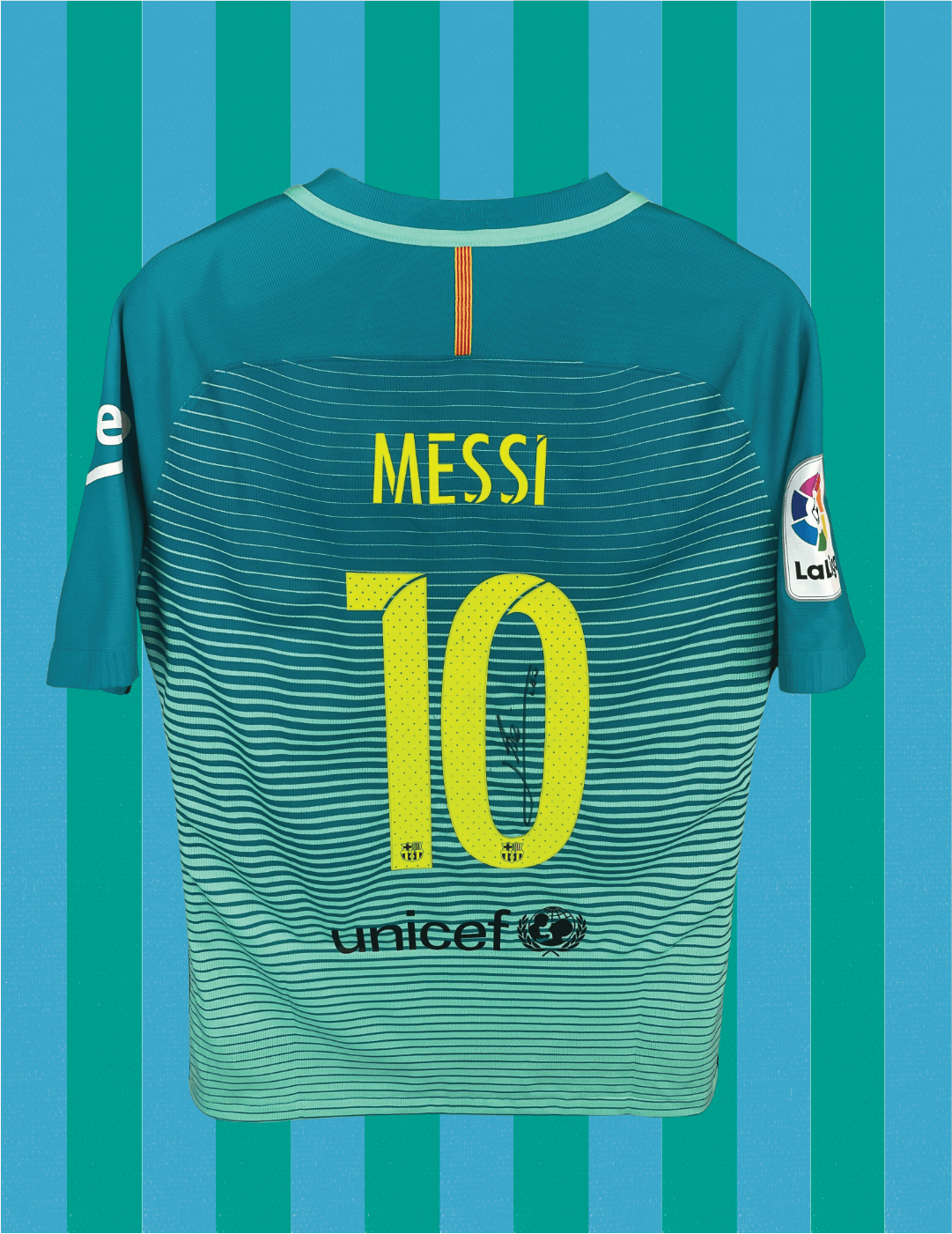 Lionel Messi Barcelona 16/17 SIGNERET Matchissue udebanetrøje - L