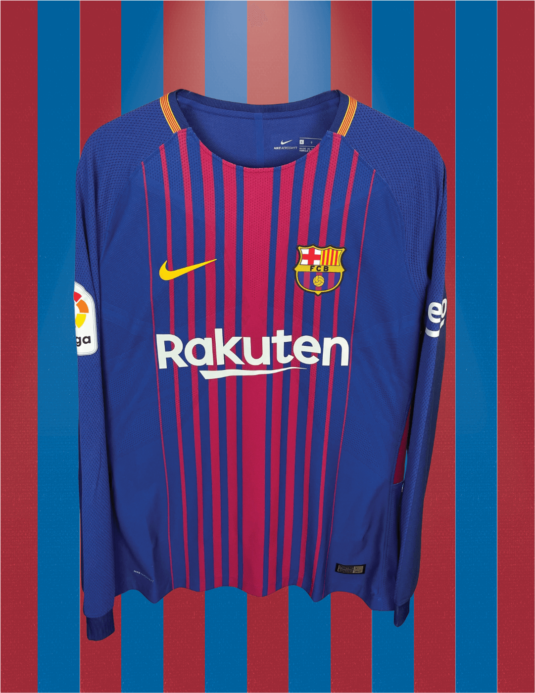 Lionel Messi Barcelona 17/18 SIGNIERTES Spielertrikot Heimtrikot - L