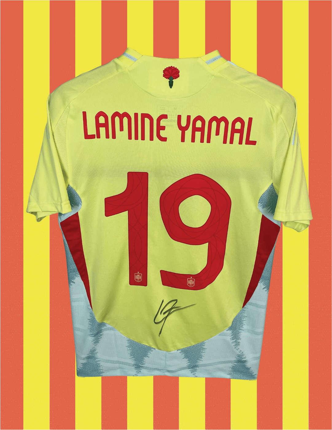 Lamine Yamal Spanien 24/25 SIGNERET Matchissue udebanetrøje - M