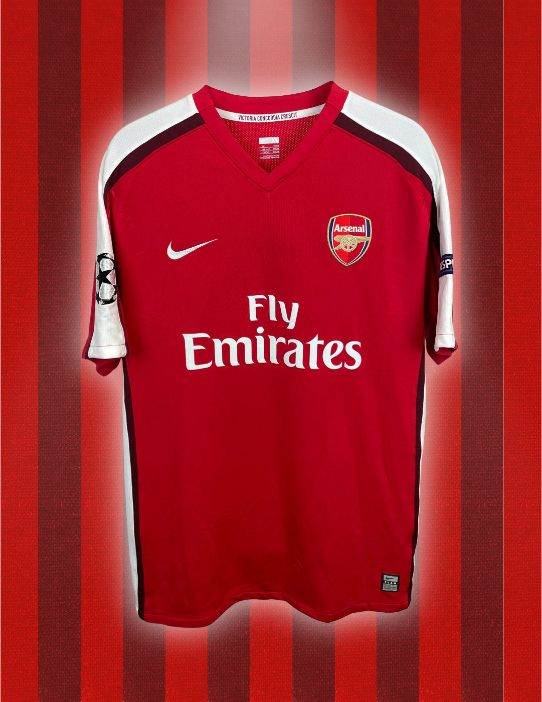 Nicklas Bendtner Arsenal 09/10 Spieltrikot gegen Celtic 2009 3:1, Echtheitszertifikat enthalten - XL