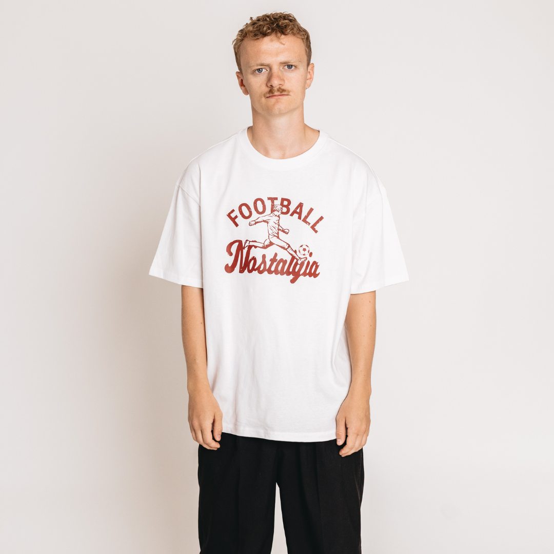 Übergroßes T-Shirt mit Fußball-Nostalgie-Motiv
