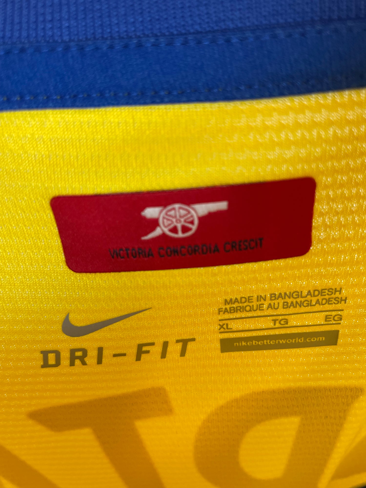 Nicklas Bendtner Arsenal Auswärtstrikot 13/14, getragen, Premier League, Größe XL