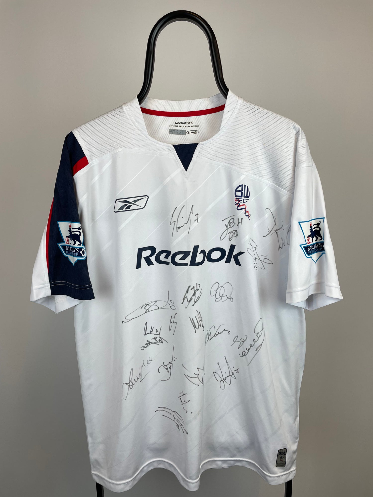 Jay-Jay Okocha Bolton Heimtrikot 05/07, signiert vom Team – XL