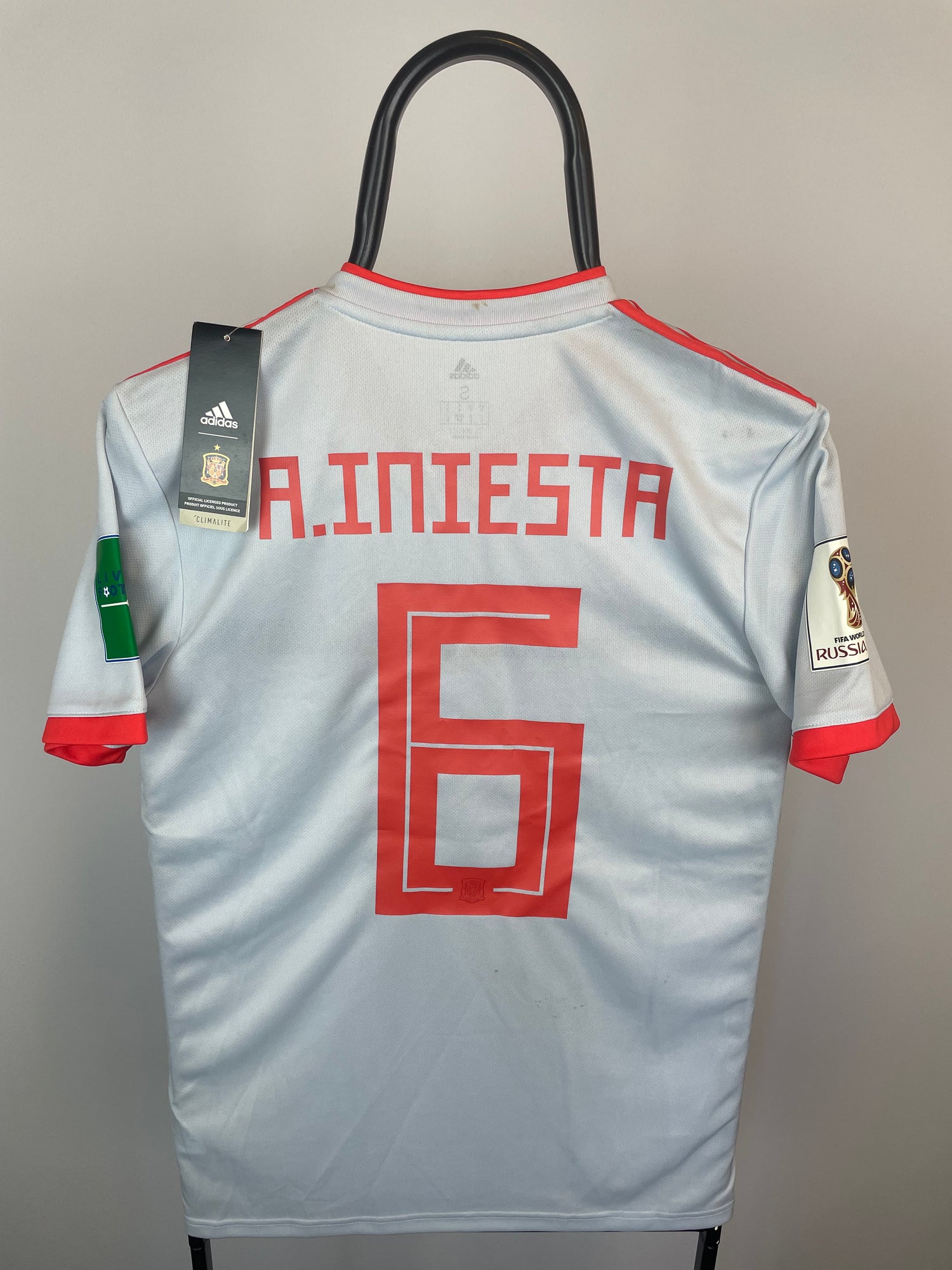 Andrés Iniesta Spanien 18/20 Spieldetails Auswärtstrikot - Größe