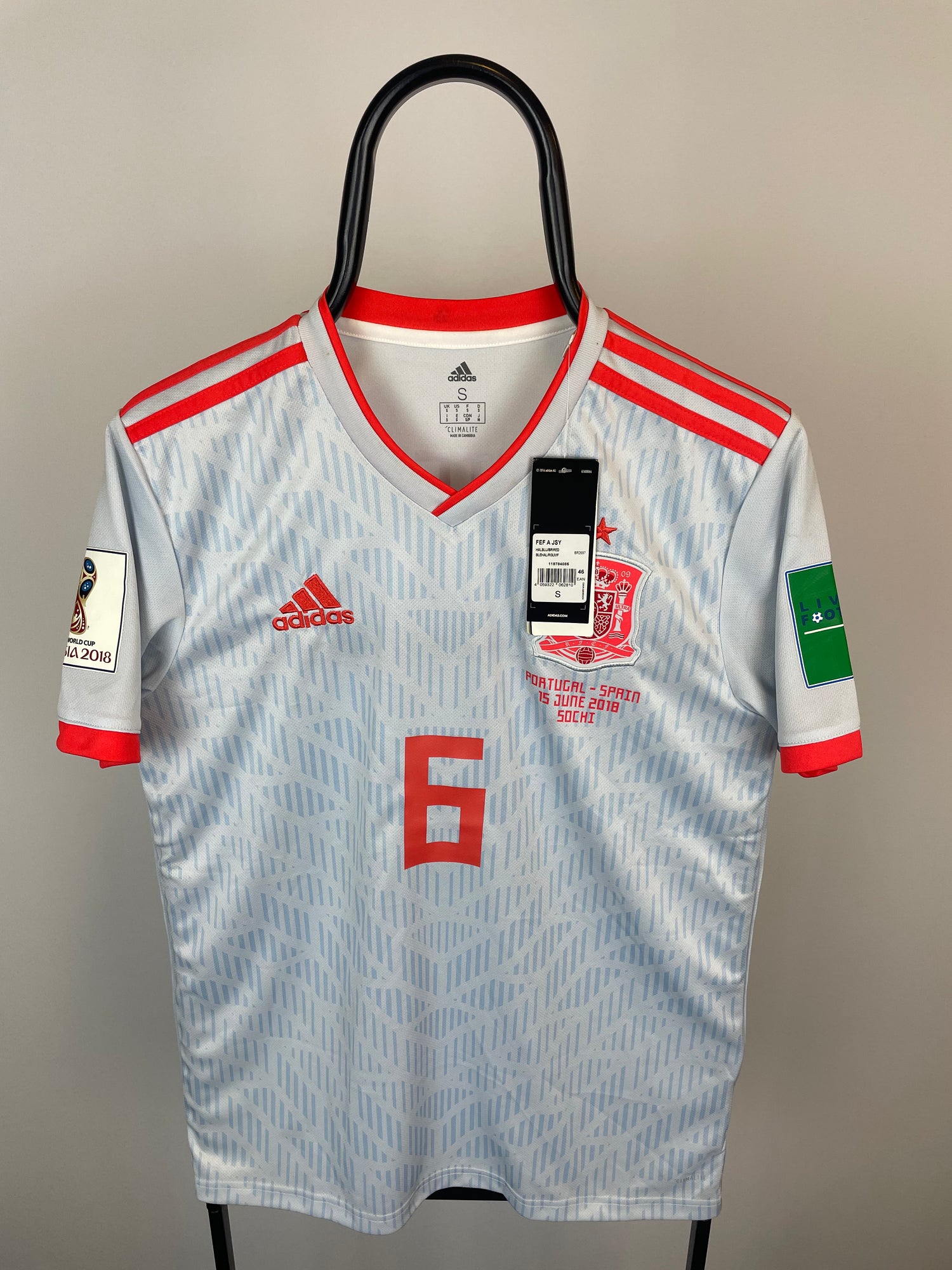 Andrés Iniesta Spanien 18/20 Spieldetails Auswärtstrikot - Größe