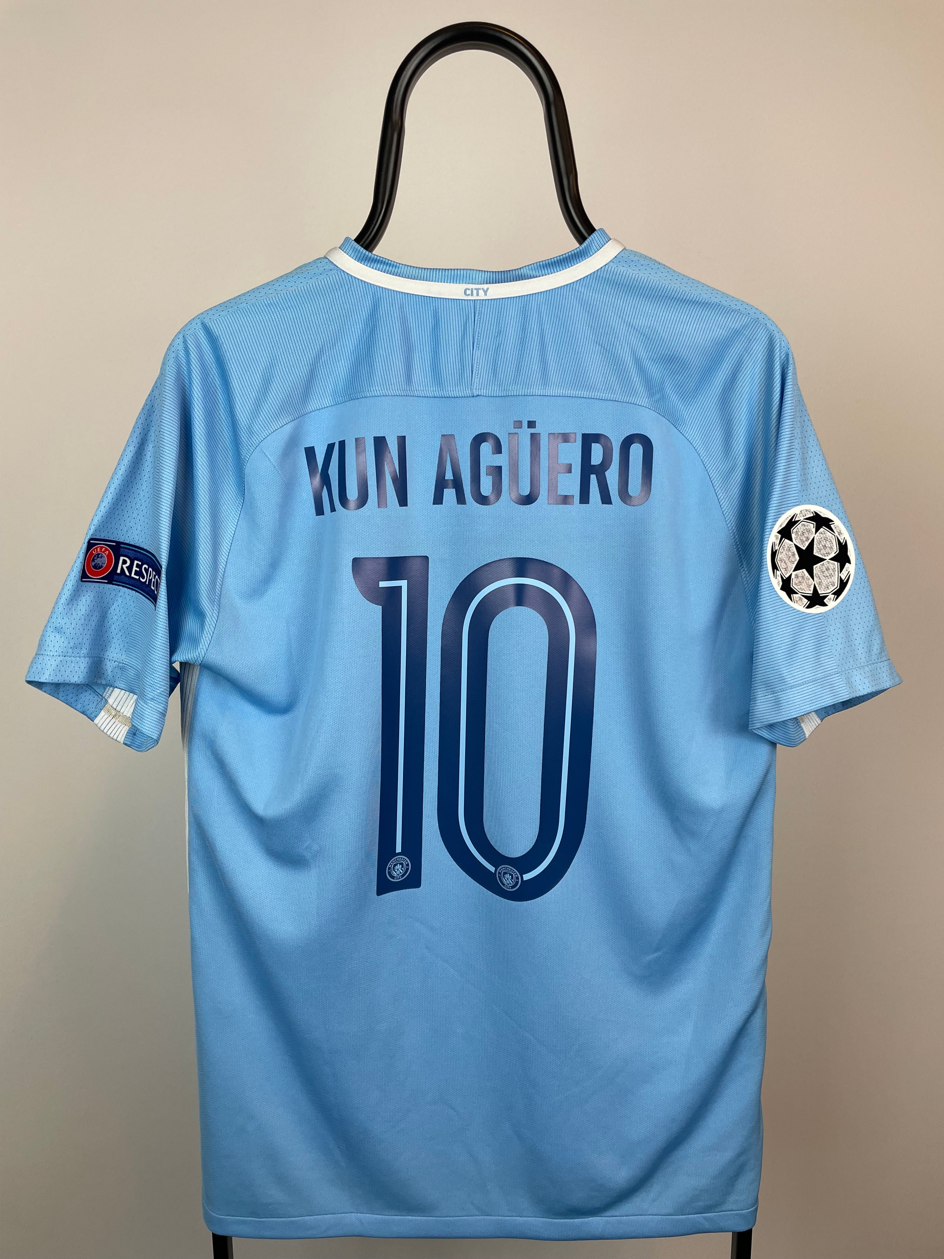 Sergio Kun Agüero Manchester City 17/18 hjemmebanetrøje - M