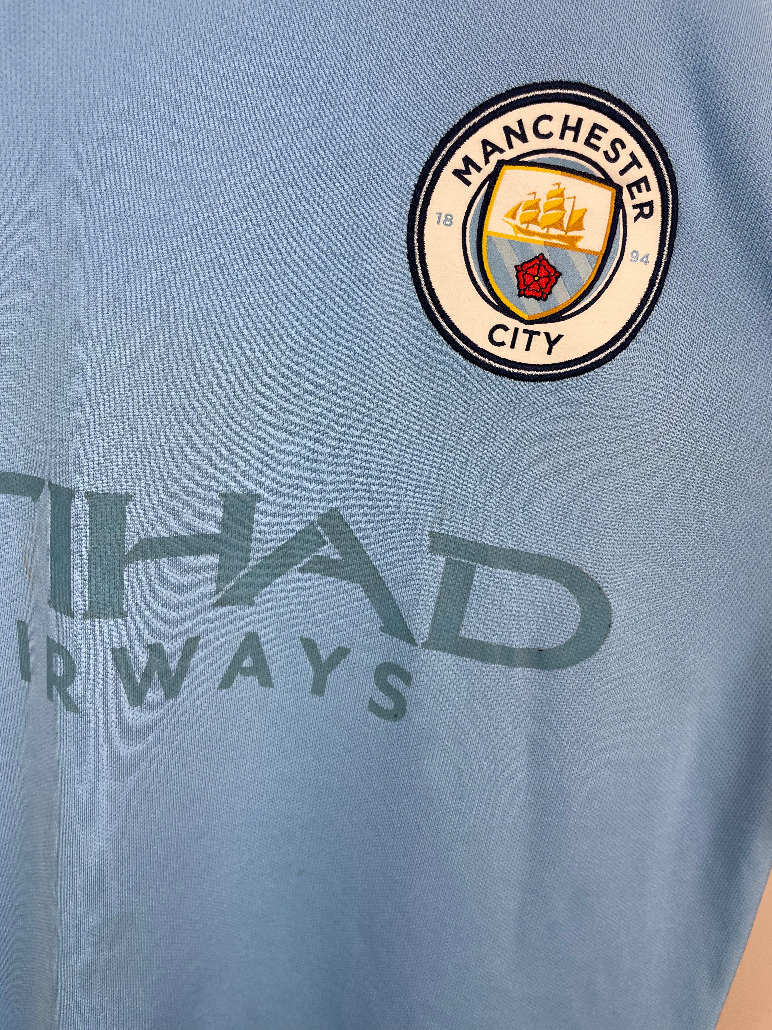 Sergio Kun Agüero Manchester City 17/18 hjemmebanetrøje - M