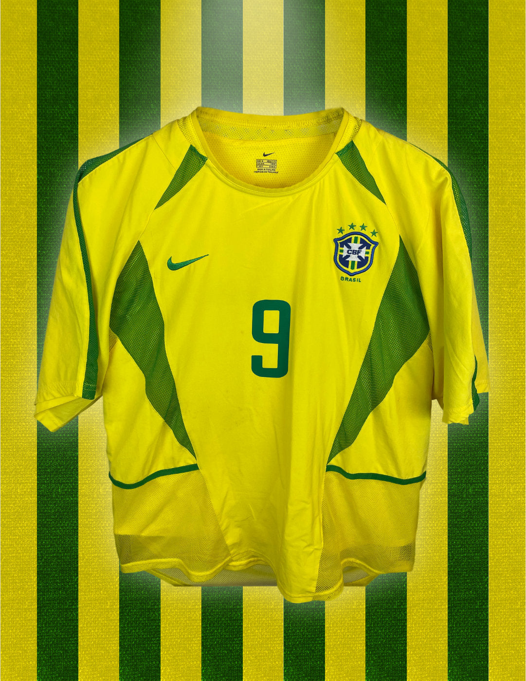 Ronaldo Nazario Brasilien 02/04 SIGNIERTES Spielertrikot Heimtrikot - M