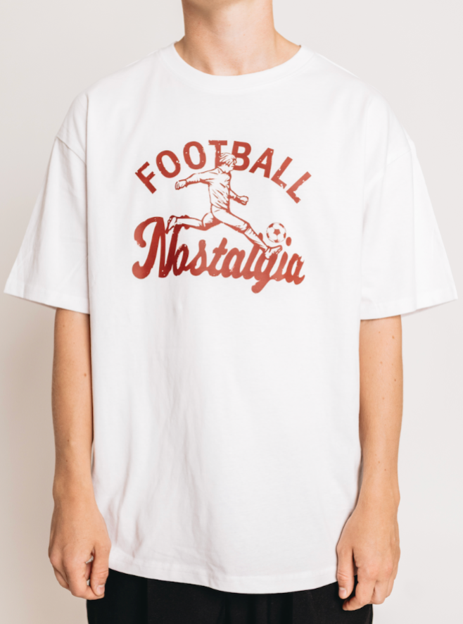 Übergroßes T-Shirt mit Fußball-Nostalgie-Motiv